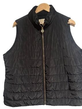Plus Size Michael Kors Black Quilted Puffer Vest